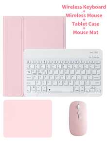 4-In-1 Keyboard Protective Case, Compatible With Samsung Galaxy Tab, IPad, Redmi Pad SE, Includes Detachable Wireless Bluetooth Keyboard (150mAh) And Mouse, Tablet Protective Case With Pen Slot - Multicolor - View 19