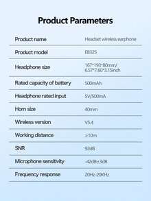 Lenovo EB325 Wireless Bluetooth 5.4 Headphones, Dual-Mode Connection, Long Battery Life, Hi-Fi Stereo Sound, Comfortable Wear, Suitable For Sports, Running, Music, Commuting, Gaming, Fitness, Office, Black/White Available, Foldable Design - Black - View 11