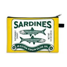1pc New Sardine Polyester Cosmetic Bag, Fashion Lightweight Makeup Pouch With Multi-Function Zipper, Washable And Seamless Design - Cute Ladies Storage Bag - Multicolor - View 11