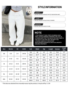 Quần jeans nữ ống đứng dáng rộng, chất liệu mỏng, thanh lịch, thoải mái, đa năng, phong cách đường phố Y2K, phù hợp cho mùa xuân/hè, màu trắng. - trắng - Xem 7