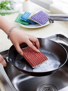 Four-Packing, Kitchen Dishwashing Sponge, Pot Brush Artifact, Household Double-Sided Cleaning Sponge Wipe, Scrubbing Pad, Kitchen Scrubbing Sponge, Cleaning Supplies, Cleaning Tools, Back-To-School Supplies - A - View 10