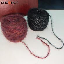 CHEONET - Hilo de mohair brillante y colorido, hilo brillante y colorido, adecuado para tejer suéteres, chalecos, cojines y otras manualidades - multicolor - Ver 12