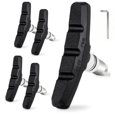 70mm/2.76" V-Brake Pads For Mountain Bikes, Quiet Braking, Rubber Brake Blocks Replacement, Suitable For Most Mountain And Road Bikes, With Installation Tools Included