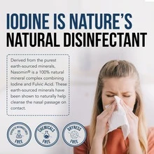 舒缓通气喷雾 | Nasomin® 碘和富里酸混合物，每日清洁清新 | 100% 矿物质，150 次以上使用（2 盎司 + 喷雾器） - 青檸色2 - 查看 5