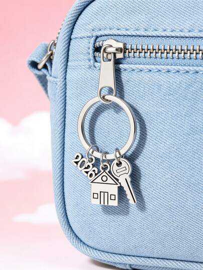 2026年乔迁新居钥匙扣 - 搬家礼物，包含房屋造型吊坠、编号钥匙和钥匙圈 - 新家饰品，非常适合首次购房者（2026年）。钥匙扣、包包挂饰、钱包挂钩，送给女性朋友的最佳圣诞节和新年礼物，男女皆宜的汽车钥匙扣，男女皆宜的汽车饰品。