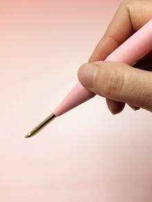 四档可调节手工刺绣编织工具，浅蓝/粉色，适用于创意项目 - 4檔可調式戳針 - 查看 4