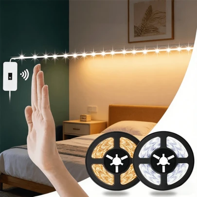 Motion Sensor USB LED Light Strip - Gesture Sensing Under Cabinet Lighting For Kitchen, Wardrobe, Bedroom, Stairs