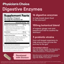 Physician's CHOICE Dual-Action Digestive Enzyme System,16 Enzymes With Pre & Probiotics | Promotes Comfort & Optimal Nutrient Absorption | 60 Capsules - 3 - View 5
