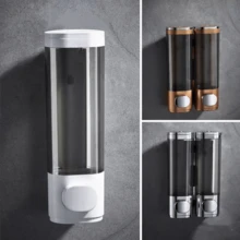 1个壁挂式单/双层手动按压皂液器，适用于沐浴露、洗手液、洗洁精等，适用于酒店、民宿、家庭厨房、浴室、洗手间，方便浴室收纳整理，节省空间，易于使用，浴室装饰，情人节、开学季礼物 - 彩色 - 查看 9