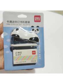 1件套创意卡通订书机套装，小型手动便携订书机，熊猫迷你订书机 - A - 查看 1