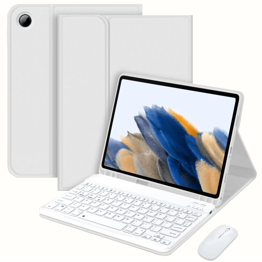 Wireless Bluetooth Keyboard And Mouse Case Compatible With Samsung Galaxy Tab, Redm SE, With Detachable Keyboard (150mAh) And Mouse Pen Slot (Light Gray)