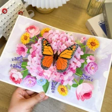 1张3D立体蝴蝶贺卡 - 适合送给妻子、丈夫、女友、妈妈、爸爸、父母（生日、祝贺、感谢、周年纪念） - 彩色 - 查看 14