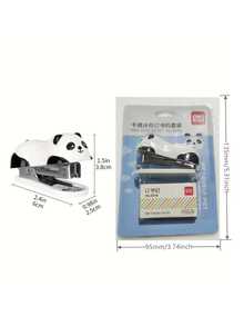 1件套创意卡通订书机套装，小型手动便携订书机，熊猫迷你订书机 - A - 查看 2