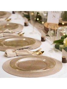 20pcs High-Quality Plates - Modern Urban Starry Sky Round Plates, Dinner Plates, Wedding Dessert & Appetizer Plates, Fancy Plates Suitable For Weddings, Parties, Restaurants, Gatherings - Flash Gold - View 5