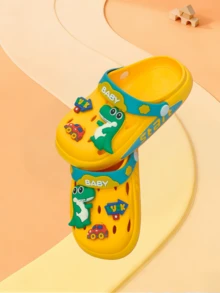 Cartoon Dinosaur Breathable Sandals For Kids Boys & Girls, Summer - Yellow - View 5