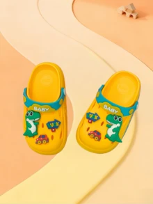 Cartoon Dinosaur Breathable Sandals For Kids Boys & Girls, Summer - Yellow - View 2