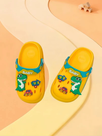 Cartoon Dinosaur Breathable Sandals For Kids Boys & Girls, Summer