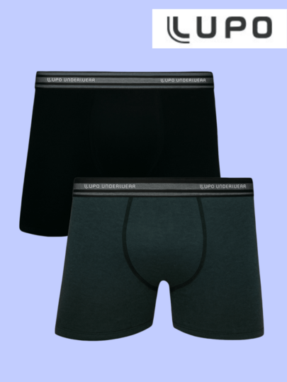  Kit 02 Cuecas Boxer Lupo Original Em Algodão Adulto Box Masculina Confortavel 523