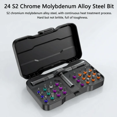 24-In-1 Precision Ratchet Screwdriver Set - Multi-Functional Magnetic Repair Tool Kit For Electronics, Computers, Watches And Home Maintenance - Compact DIY Manual Tool Kit