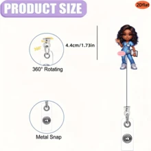Cute Retractable Badge Reel With Medical Theme, Cartoon Doctor & Nurse Design, Suitable For ID Cards, Student IDs, Versatile Patterns, Healing Style, Practical And Convenient, Ideal For Medical Staff Daily Use Or Holiday Gifts - Multicolor - View 2