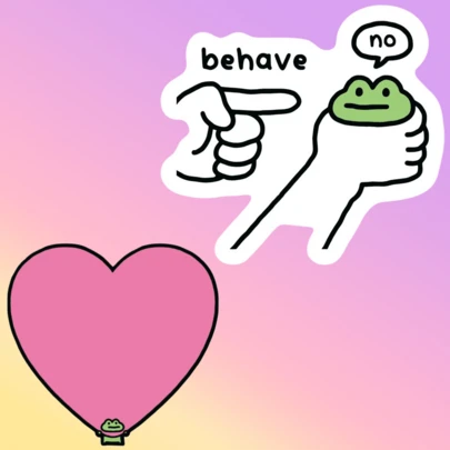 1pc/3pcs Large Heart-Shaped Frog Squeeze Frog Stickers, Vinyl Decals - Polypropylene, Suitable For Car Rear Window, Laptop, And Water Bottle, Representing Life, Universe And Everything