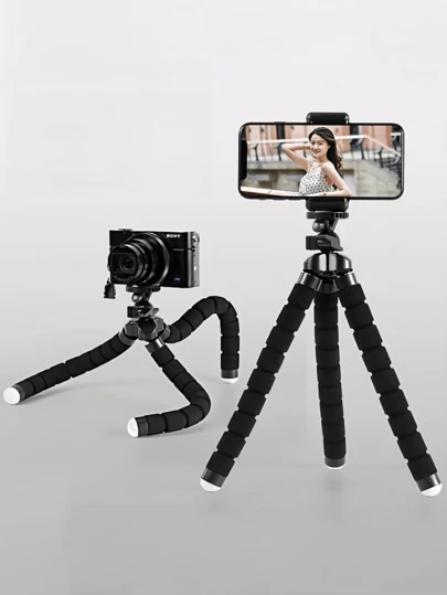 多功能三脚架，通用手机支架，便携式相机三脚架，灵活迷你360°旋转手机三脚架，带多个手机夹的章鱼三脚架，解放双手，旅行摄影必备，绝佳礼品之选