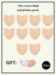 10/20pcs Invisible Anti-Chafing Thigh Patches - V-Shaped Breathable Non-Woven Friction Protector Stickers, Suitable For Inner Thighs And Calves, Providing Seamless Sweat Protection For Summer, Running, And Dresses - Multicolor - View 11