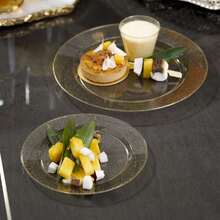 20pcs High-Quality Plates - Modern Urban Starry Sky Round Plates, Dinner Plates, Wedding Dessert & Appetizer Plates, Fancy Plates Suitable For Weddings, Parties, Restaurants, Gatherings - Flash Gold - View 4