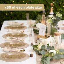 20pcs High-Quality Plates - Modern Urban Starry Sky Round Plates, Dinner Plates, Wedding Dessert & Appetizer Plates, Fancy Plates Suitable For Weddings, Parties, Restaurants, Gatherings - Flash Gold - View 6