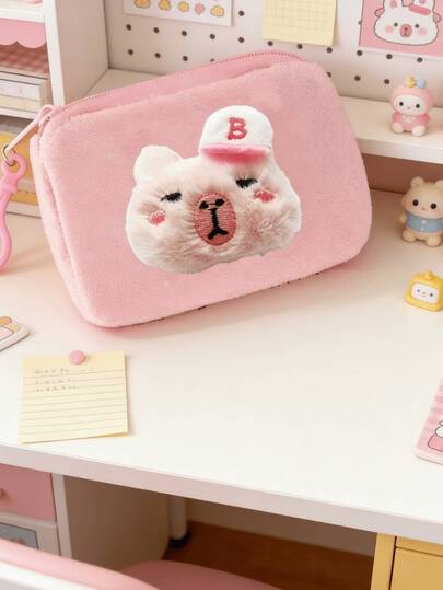 1/2 Stück rosa Münzbeutel (quadratische oder runde Form erhältlich), Reißverschluss-Kleingeldbeutel zum Aufbewahren von Münzen, Kopfhörern und kleinen Accessoires, mit Schlüsselanhänger-Design, perfektes Geschenk für Mädchen und Frauen