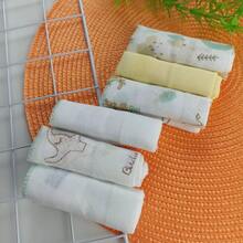 Kit 6 Panos de Boca Babete Fralda de Boca Estampada Enxoval Bebê 100% Algodão 32cm x 32cm Caricia - Azul - Visão 3