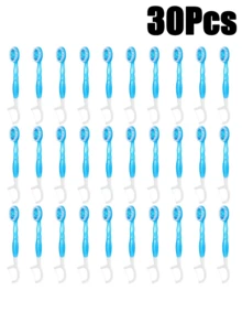 10/20/30/50pcs Disposable Pre-Coated Toothbrush Set, Mini Travel Toothbrush, 5-In-1 Pre-Packed Mini Toothbrush, Dental Floss, Toothpick, Tongue Cleaner, Portable Fresh Toothbrush - Multicolor - View 12