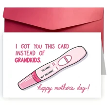 Funny Mother's Day Card With Sarcastic Pregnancy Checkup Blessing, Humorous Satirical Mother's Day Gift From Daughter/Son To Mother/Grandmother, Interesting Pregnancy Checkup Design Card, Novel Humorous Mom/Grandma Gift, Amusing Joke Card For Those Without Grandchildren - Sets - View 2