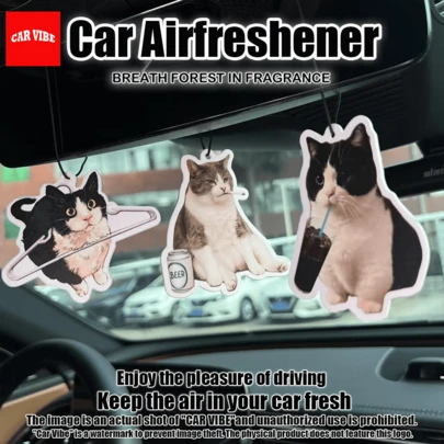 Cat Meme Design,MAXWELL,Car Hanging Rearview Mirror Scented Tablets, Car Air Freshener,Car Scented Tablet, Car Air Freshener, Rearview Mirror Hanging Decoration,Car Decoration Pendant,Car Interior Accessories, Special Gifts For Friends, Paper-Based Fragrance For Vehicles, No Alcohol, Easy To Use, Playful Design