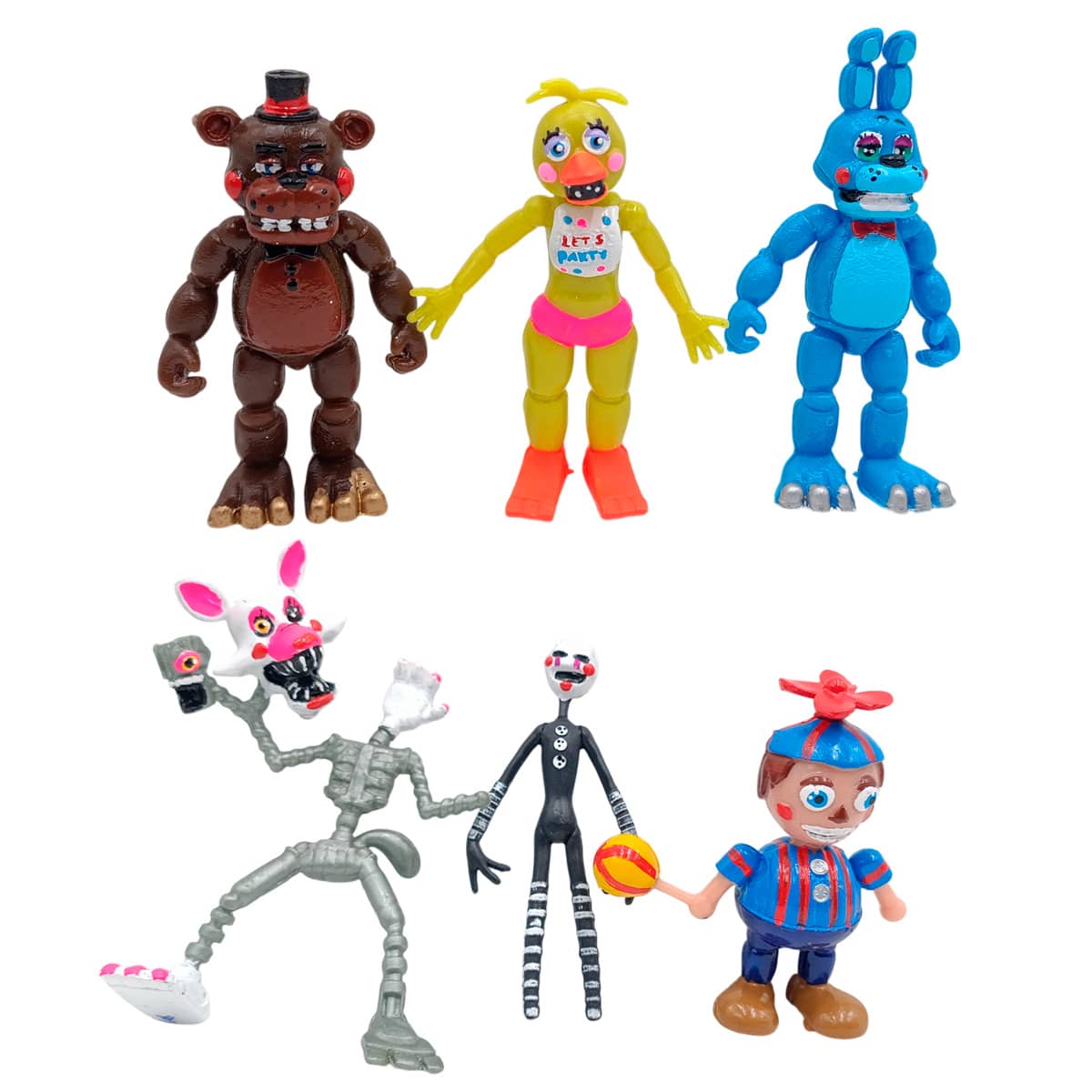 Five Nights At Freddys Set Figuras 6 Pzs Feddy Puppet Bunny - Negro - Ver 1