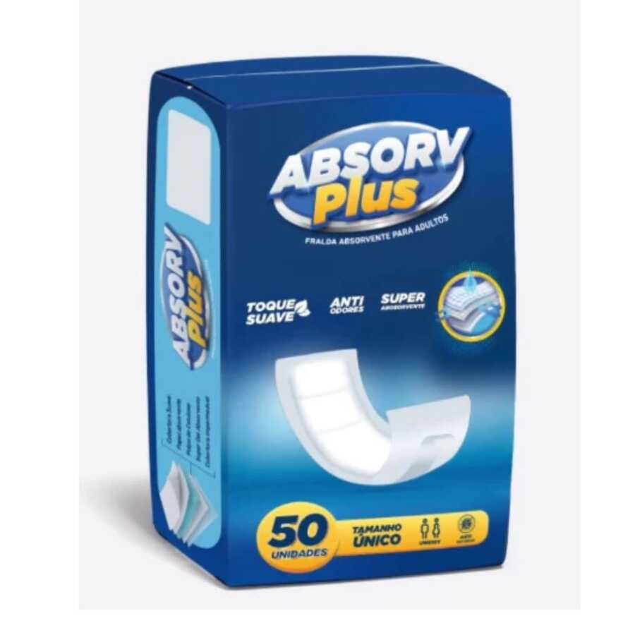 Absorvente Pós Parto /Pós Operatorio Adulto Absorv Plus | 50 unidades dia e noite - Tamanho Único - Visão 1