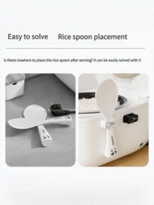 1pc Practical Black & White Small Storage Rack, Wall-Mounted Rice Cooker, Rice Spoon Storage Rack, Cable Organizer Rack, Minimalist Plastic Hooks Multi-Function Kitchen Wall Rack, Suitable For Daily Use And Holidays, Rice Cooker And Rice Spoon Storage Rack, Cable Organizer Rack With Simple Hooks - Multicolor - View 6