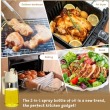2pcs 16oz/500ml Oil Mist Spray Bottles, Automatic Flip-Top Design, PET Material, 11 Scenarios: Cooking, Salad Dressing, Grilling, Air Fryer, Baking - Kitchen Oil Vinegar Sprayer, Barbecue Spray, Cooking Spray Bottle, Easy To Use Sprayer, Food Material, Spray Bottle, Meal Prep Users, Professional Chefs - Multicolor - View 12