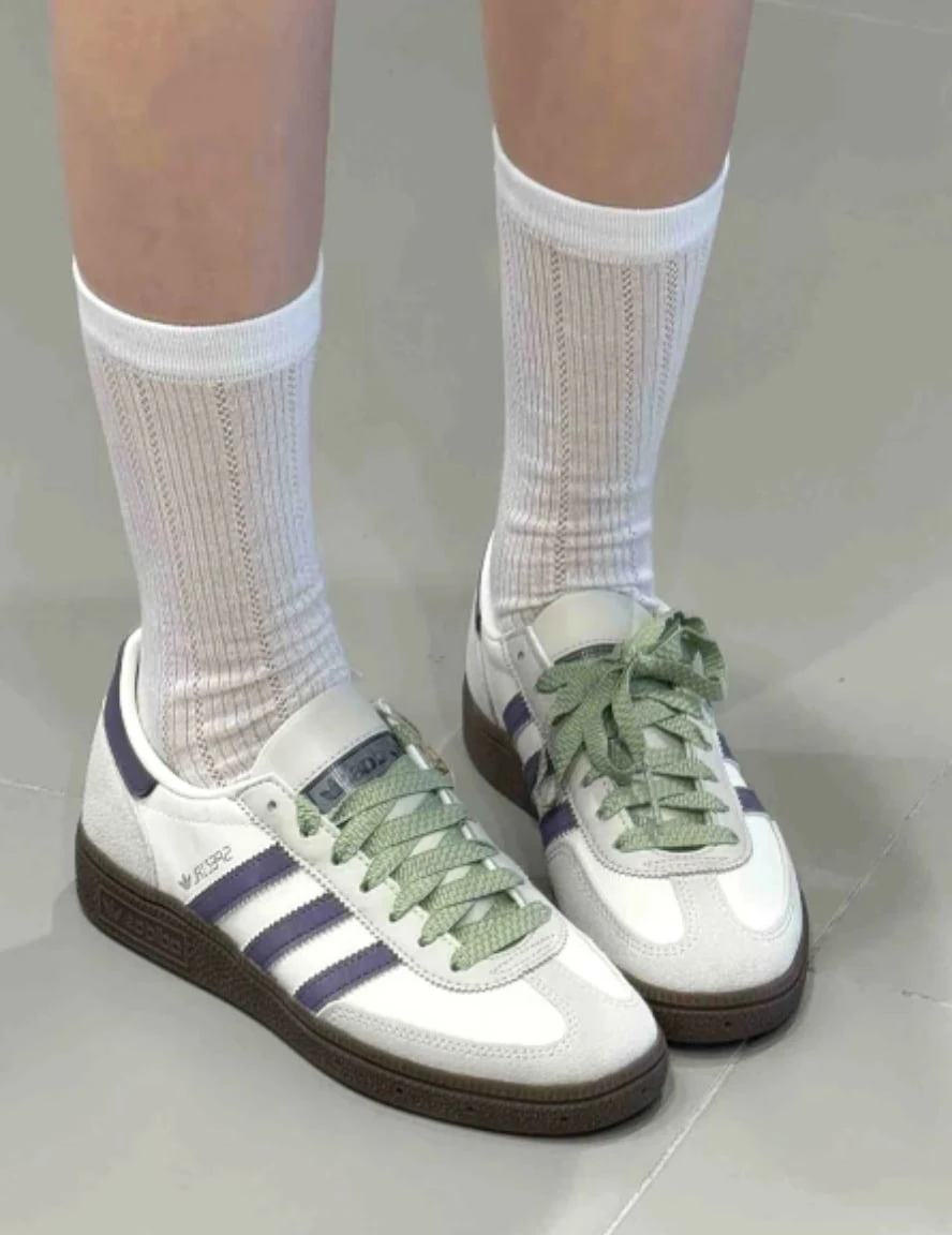 Adidas Originals HANDBALL SPEZIAL Leather Sneakers, Versatile, Comfortable, Durable, Low-Top, Unisex, Jade White - Hanyu White - View 1