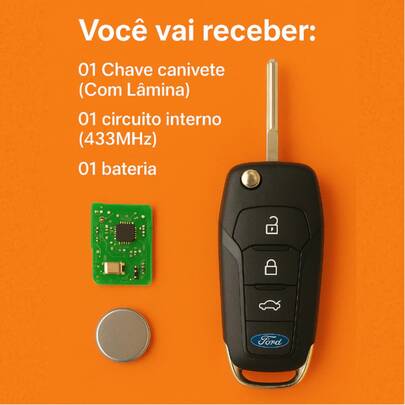 Chave Canivete Alarme 3 Botões Modelo Novo