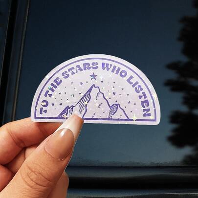 For Those Who Listen To The Stars - Purple Acotar Quote Book Lover Kindle Accessory Gift, Sarah J. Maas Feysand Suriel TBR Sticker - Waterproof Vinyl Creative Decal, Scratch-Resistant For Laptop, Helmet, Cool Motorcycle Tool Box, Reading Accessories, TBR Stickers, Stickers, Matte Finish, Book Lover Fragrance Sticker, Fan Merchandise, Suitable For Book Enthusiasts