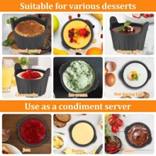 3/6pcs Black Silicone Air Fryer Baking Cups, Oven & Microwave Cake Molds For Cupcakes, Muffins, Puddings, Tarts, Custards, With Non-Slip Grip Design, Heat Resistant Material, Home Baking - Multicolor - View 11