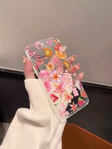 1pc Cute Strawberry, Watermelon, Orange Graphic TPU Transparent Shockproof Soft Phone Case, Suitable As Birthday/Holiday Gift For Friends, Family, Couples, Yourself, Compatible With Apple Phones - Multicolor - View 7