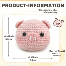 Crochet Kit,Perfect For Beginners, Includes Step-By-Step Video Tutorial,Cute Woven Craft For Delicious Food And Gift-Giving Essentials(Accessories In Random Color) - Apricot - View 2