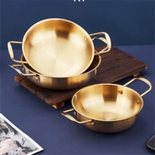 一套不锈钢金色厨具（3 种不同尺寸 - 小号可用作电饭煲、婴儿辅食锅等；中号可用作意面锅、汤锅；大号可用作泰式冬阴功汤锅、韩式军用炖锅和小火锅） - 金湯鍋 - 查看 2