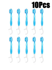 10/20/30/50pcs Disposable Pre-Coated Toothbrush Set, Mini Travel Toothbrush, 5-In-1 Pre-Packed Mini Toothbrush, Dental Floss, Toothpick, Tongue Cleaner, Portable Fresh Toothbrush - Multicolor - View 7