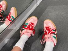 Adidas 阿迪达斯 Originals GAZELLE INDOOR 舒适百搭薄底耐穿低帮运动鞋，女款，粉绿色 - 粉綠色 - 查看 7