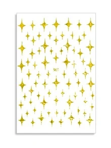 2pcs Rhinestone Golden Face Sticker, Glitter Pattern Eye Makeup Tattoo Sticker, Self-Adhesive Decorative Stickers, Also Can Be Used For Nail Stickers - Multicolor - View 6