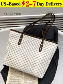 Women'S Fashion Casual Versatile Popular Commuting Handbag Large Capacity Shoulder Bag With Card Holder And Wallet Set New European & American Vintage Patchwork Color Large Capacity Tote Bag Travel Bag Shopping Bag Suitable For Women'S Daily Use Back To School Students Vacation Travel Holidays Dates Gifts Valentine'S Day Wedding Valentines Valentines Gifts Mothers Day Gift Summer Art Birthday Decorations Galentines Galentines Gifts Cruise Essentials Bachelorette Party Supplies Easterr Metallic Gold Faux Leather Tote Fall - 彩色 - 查看 13