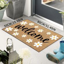 1 件装花卉迎宾门垫，适用于玄关、走廊、厨房、洗衣房、卧室 - 米色底白色雏菊图案，完美的家居装饰，适合节日和日常使用，卧室迎宾垫 | 花卉图案地垫 | 前门入口垫 - 彩色 - 查看 15
